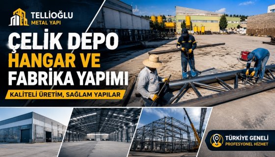 Çelik Depo ve Hangar İmalatı | Çelik Konstrüksiyon fabrika yapıları. | Tellioğlu Metal Yapı